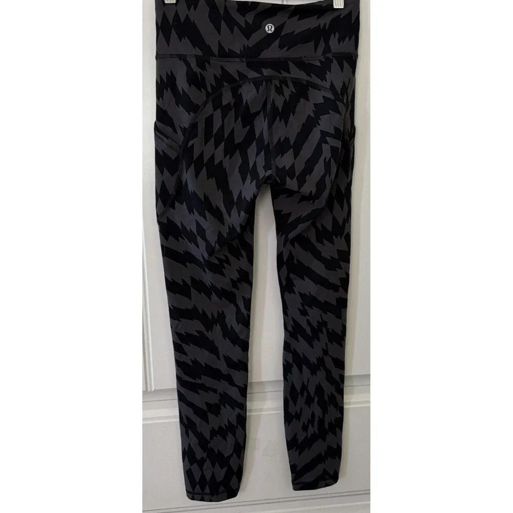 Lululemon Wunder Train High-Rise pants yoga workout black gray Size4